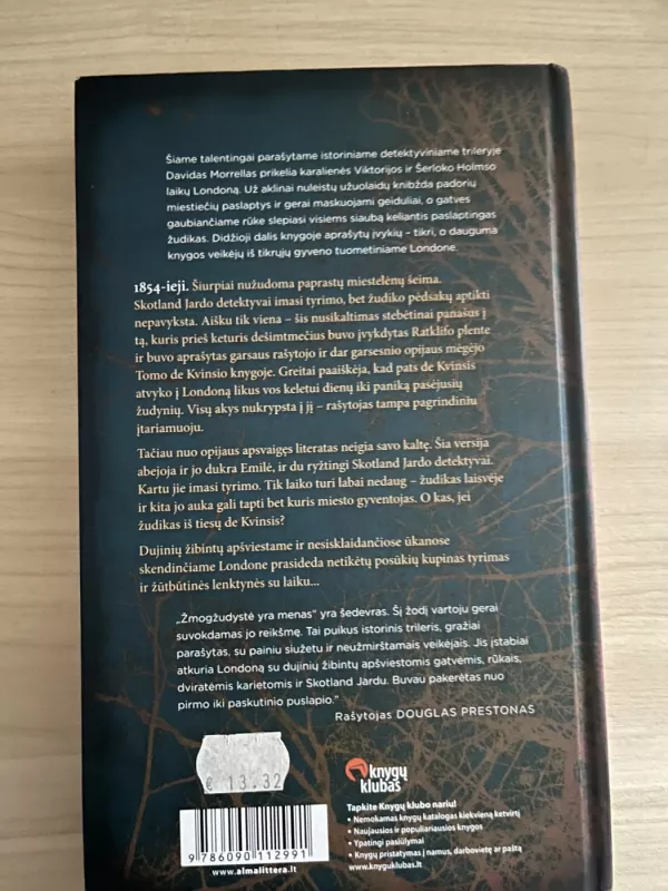 Žmogžudystė yra menas - David Morrell, knyga 3