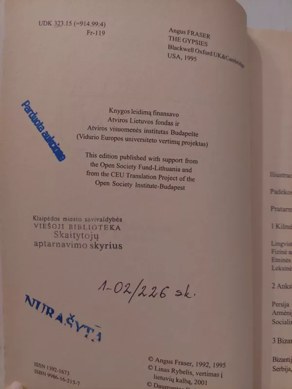 Čigonai - A. Fraser, knyga 3