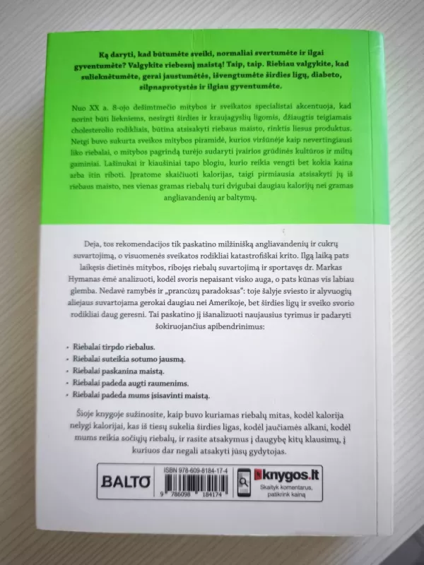 Riebalų dieta, lieknėk be alkio - Mark Hyman, knyga 3