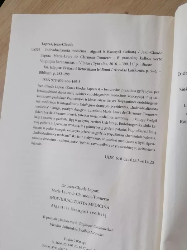 Individualizuota medicina - Lapraz Jean-Claude, knyga 6