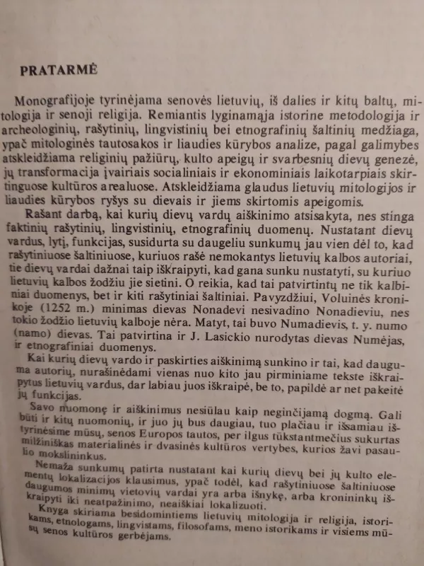 Senovės lietuvių mitologija ir religija - Pranė Dundulienė, knyga 5