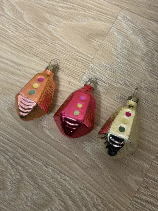 Senoviniai stikliniai kalėdiniai žaisliukai - , namai ir interjeras 5