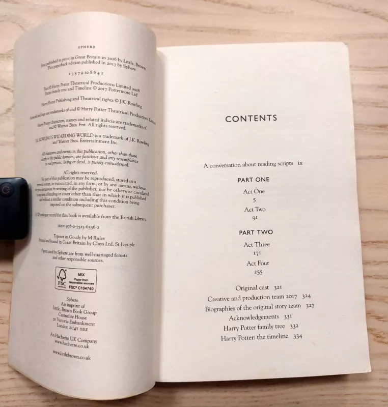 Harry Potter and the Cursed Child: Parts One and Two Playscript - J.K. ROWLING JOHN TIFFANY IR JACK THORNE, knyga 3