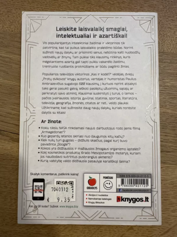 KAS IR KODĖL? 600 klausimų jūsų intelektualiam laisvalaikiui - Paulius Ambrazevičius, knyga 3