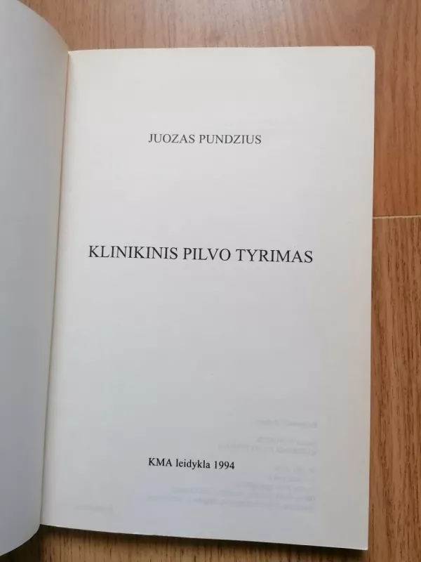 Klinikinis pilvo tyrimas - Juozas Pundzius, knyga 3