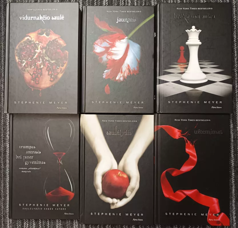 Saulėlydis,Jaunatis ,Užtemimas,Brėkštanti aušra,Vidurnakčio saulė,Trumpas antrasis Bri Taner gyvenimas - Stephenie Meyer, knyga 3