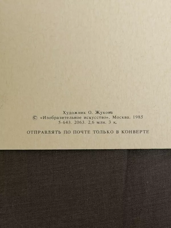 SSRS Naujųjų metų atvirukas 1985 m. - , namai ir interjeras 5