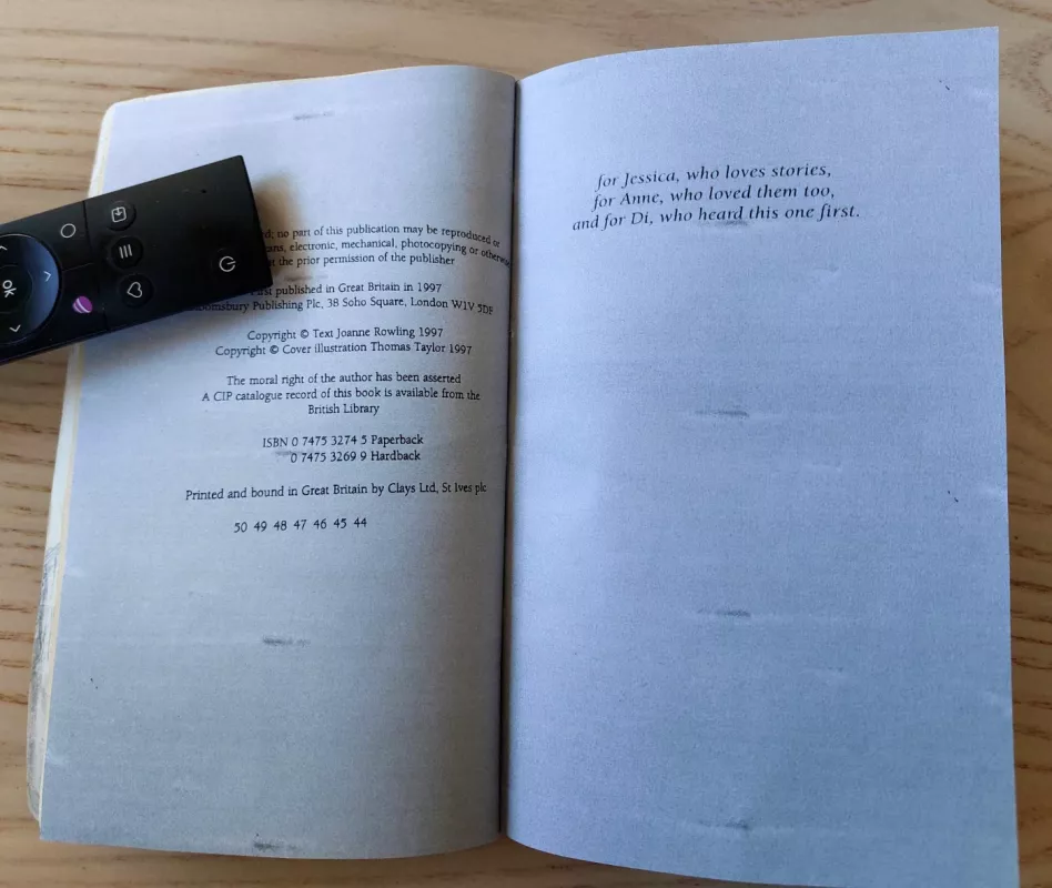 Harry Potter And The Philosopher's Stone Bloomsbury UK, First British Edition - J.K. Rowling, knyga 5