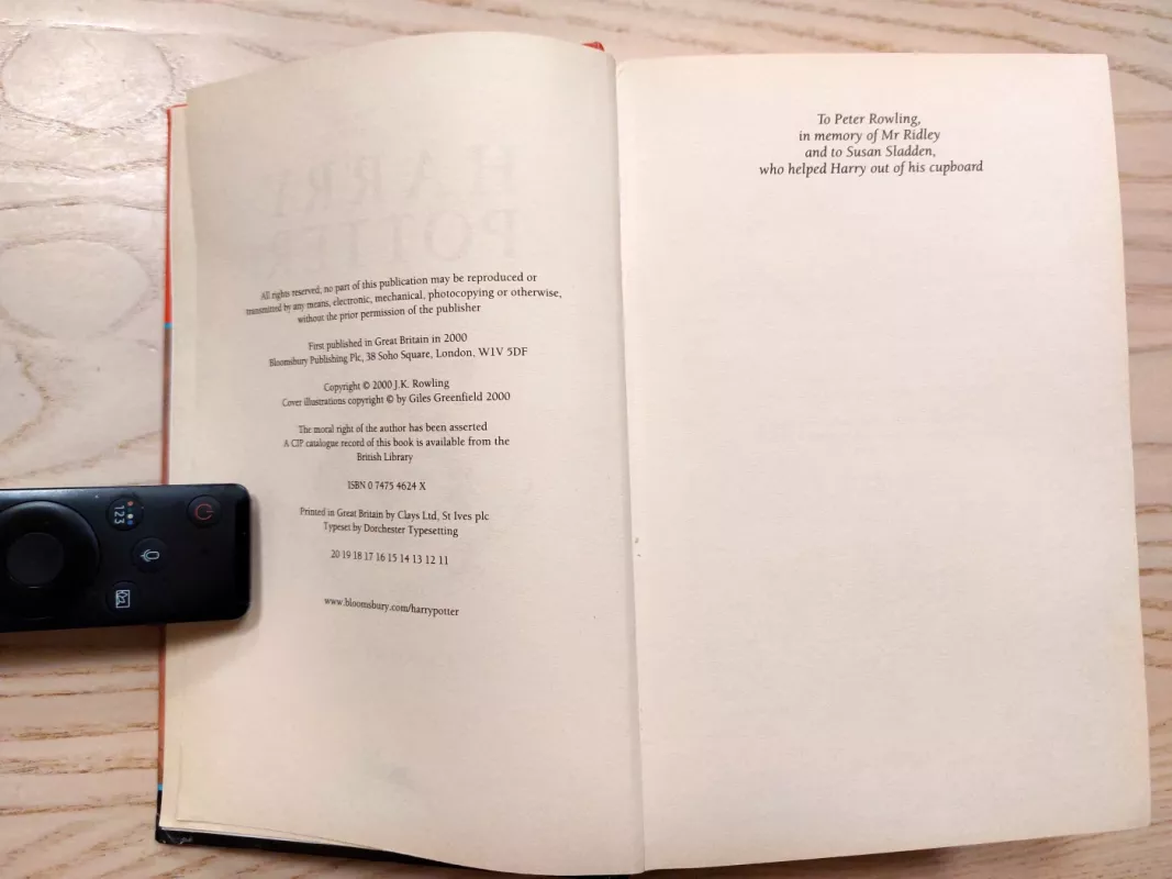 Harry Potter and the Goblet of Fire FIRST BRITISH EDITION - Rowling J. K., knyga 4