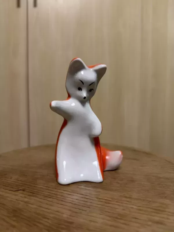 Vintažinė porcialianinė lapės figurėlė Gorodnitsa - , namai ir interjeras 3