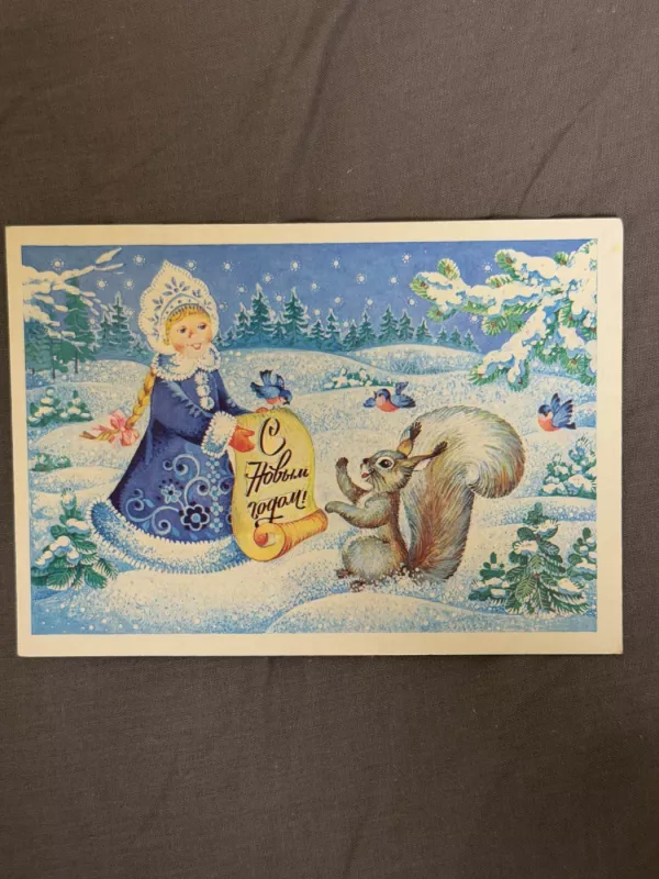 SSRS Naujųjų metų atvirukas 1985 m. - , namai ir interjeras 2