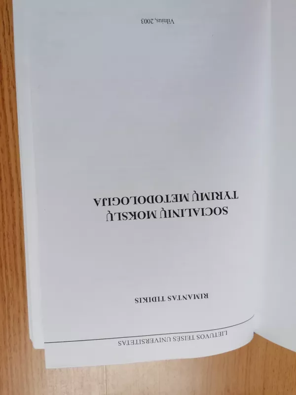 Socialinių mokslų tyrimų metodologija - Rimantas Tidikis, knyga 5