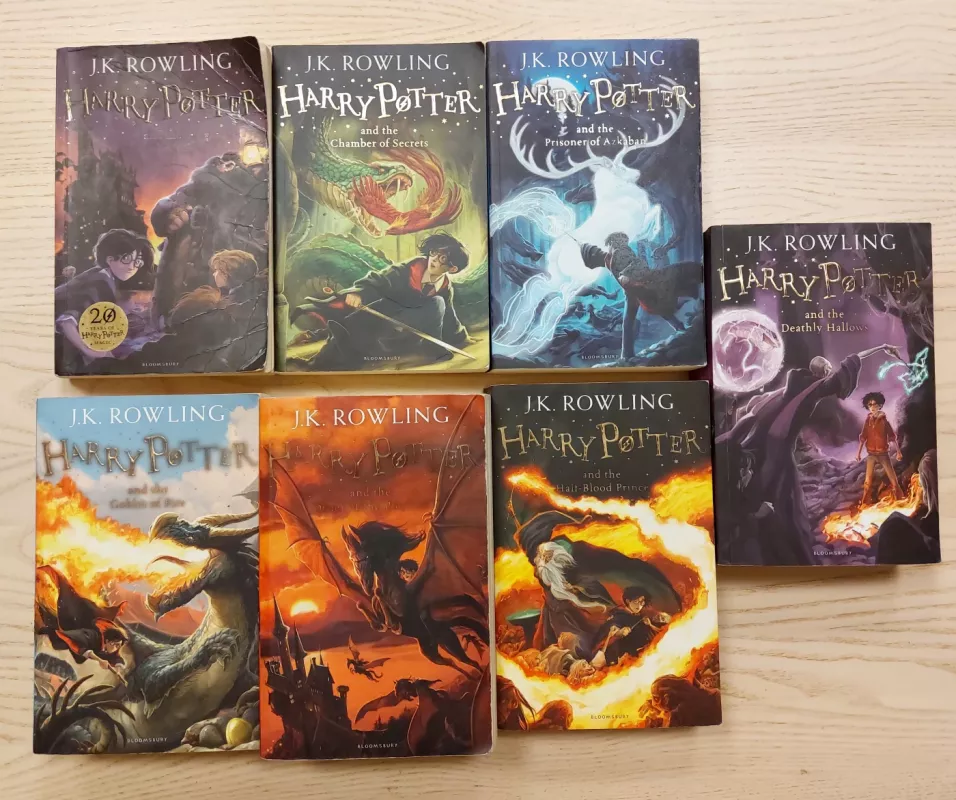 Harry Potter Collection 7 Books Bundle (Philosopher's Stone, Chamber of Secrets, Prisoner of Azkaban, Goblet of Fire, Order of the Phoenix, Half-Blood Prince, Deathly Hallows) - J.K. Rowling, knyga 2