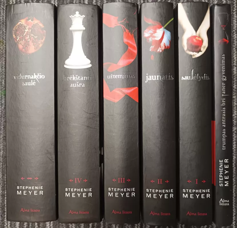 Saulėlydis,Jaunatis ,Užtemimas,Brėkštanti aušra,Vidurnakčio saulė,Trumpas antrasis Bri Taner gyvenimas - Stephenie Meyer, knyga 2