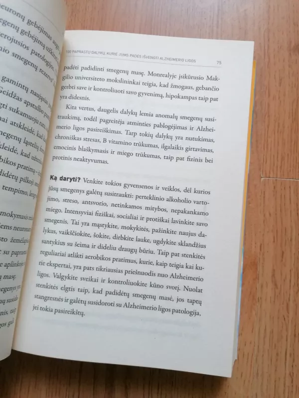 100 paprastų dalykų, kurie jums padės išvengti Alzheimerio ligos ir turėti puikią atmintį senatvėje - Jean Carper, knyga 5