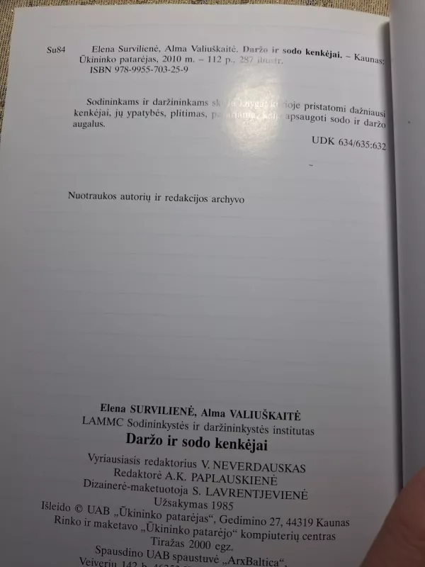 Daržo ir sodo kenkėjai - Autorių Kolektyvas, knyga 3