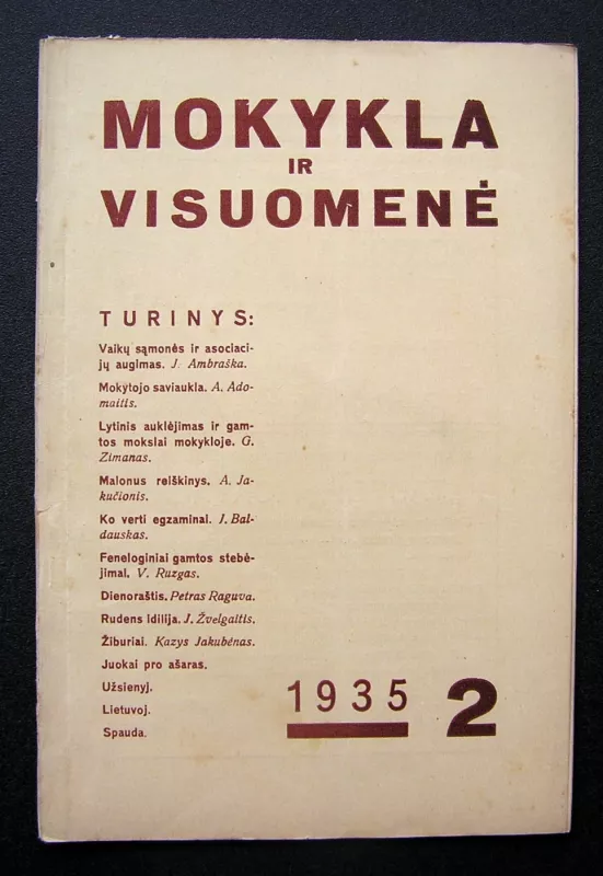 Mokykla ir visuomenė 1935 Nr.2 - Redaktorius: Kazys Klimavičius, knyga 2