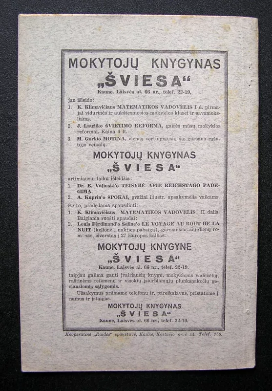 Mokykla ir visuomenė 1934 Nr.3 - Redaktorius: Kazys Klimavičius, knyga 4