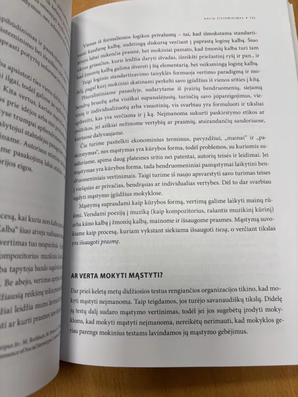 Mąstymas švietimo sistemoje - Matthew Lipman, knyga 4