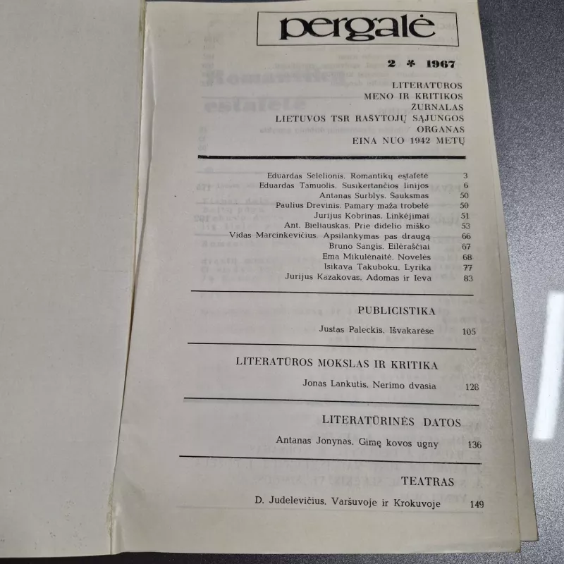 Žurnalas PERGALĖ 1967 Nr.2 - Autorių kolektyvas (įvairūs), knyga 3