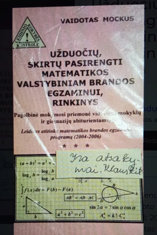 Užduočių, skirtų pasirengti matematikos valstybiniam brandos egzaminui, rinkinys - Vaidotas Mockus, knyga 3