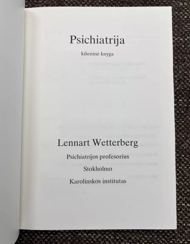 Psichiatrija. Kišeninė knyga - Lennart Wetterberg, knyga 4