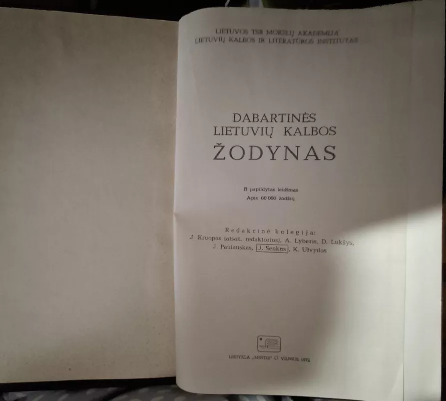 Dabartinės lietuvių kalbos žodynas - Autorių Kolektyvas, knyga 3