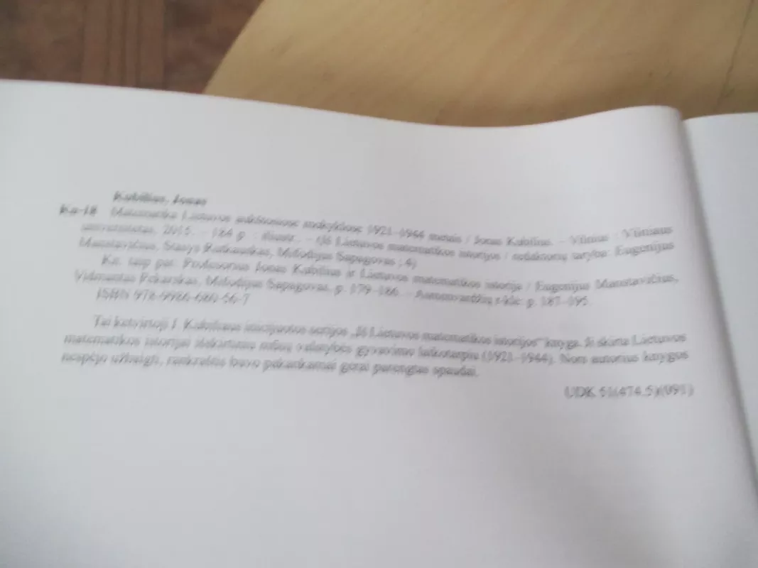 Matematika Lietuvos aukštosiose mokyklose 1921-1944 metais - Jonas Kubilius, knyga 5