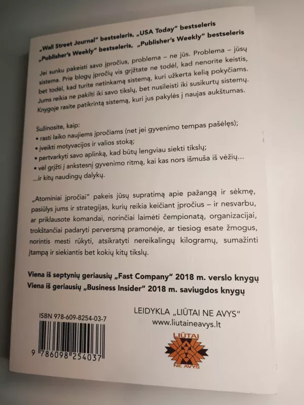 ATOMINIAI ĮPROČIAI: lengvas ir patikrintas būdas išsiugdyti gerus įpročius ir nugalėti blogus - James Clear, knyga 3