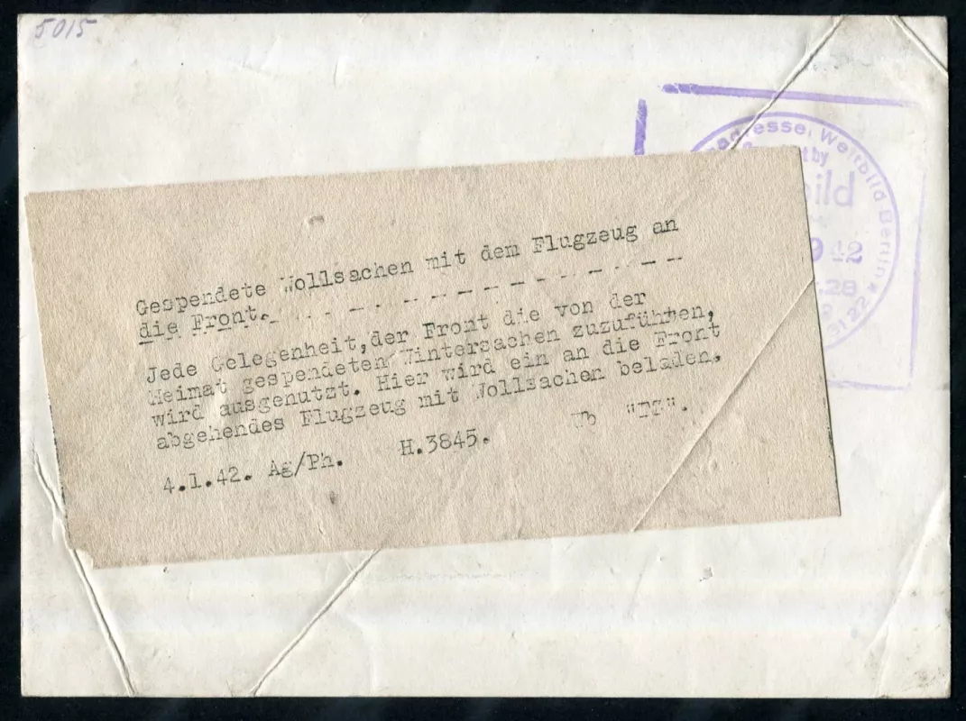 Originali Antrojo pasaulinio karo vokiečių Press Photo nuotrauka 1942-01-04 - , namai ir interjeras 3