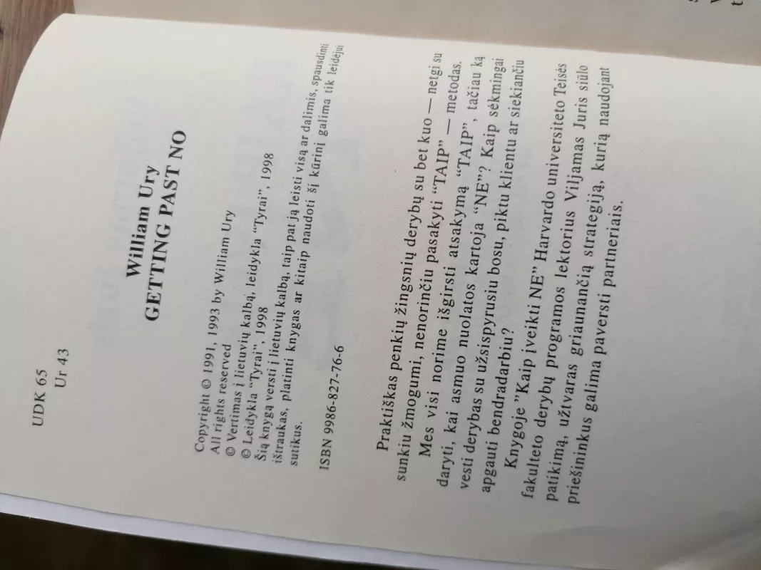 Kaip įveikti ne - Viljamas Juris, knyga 5