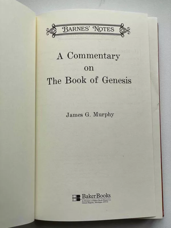 A Commentary on The Book of Genesis - James G. Murphy, knyga 2