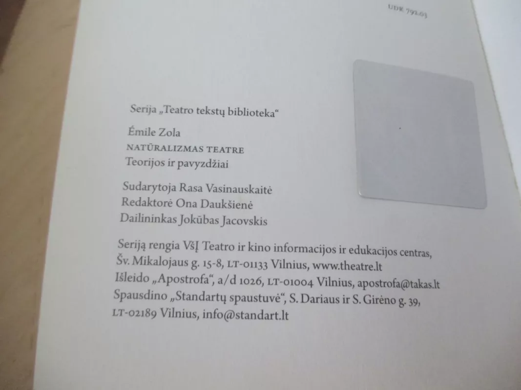 Natūralizmas teatre - Emile Zola, knyga 4