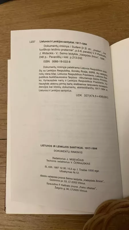 Lietuvos ir Lenkijos santykiai 1917-1994 - Vytautas Petras Plečkaitis ir Janas Widackis, knyga 5