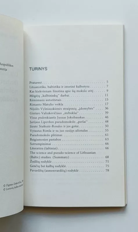 Lituanistikos mokslas ir pseudomokslas - Zigmas Zinkevičius, knyga 6