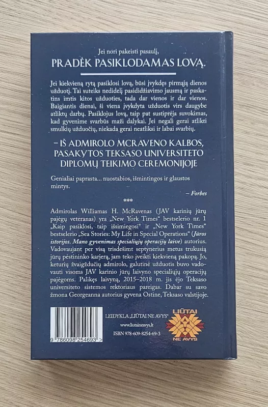 Kaip Pasiklosi, Taip Išsimiegosi - William H. McRaven, knyga 3