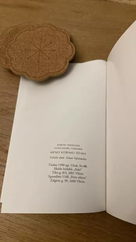 Meno kūrinio ištaka - M. Heideger, H.  Gadamer, knyga 6