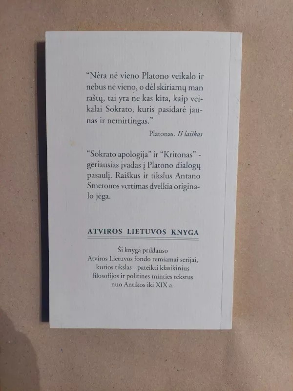 Sokrato apologija. Kritonas. - Platonas, knyga 3