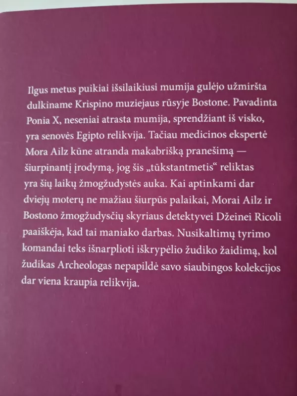 Relikvija - Tess Gerritsen, knyga 3