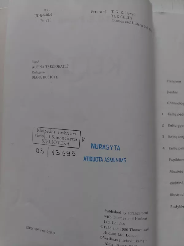 Keltai - T.G.E. Powell, knyga 4
