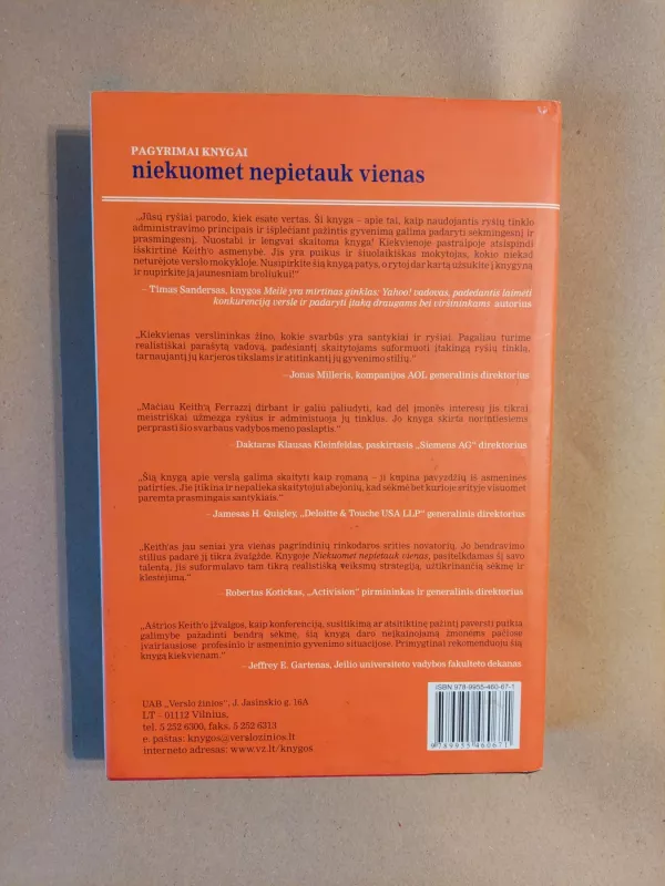 Niekuomet nepietauk vienas ir kitos sėkmę nešančios bendravimo paslaptys - Keith Ferazzi, knyga 3