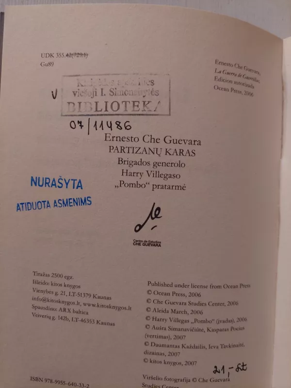 Partizanų karas - Ernesto Che Guevara, knyga 3