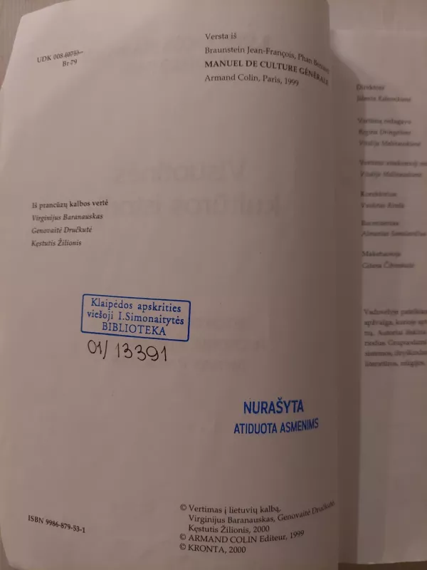 Visuotinės kultūros istorija - Jean-Francois Braunstein, Bernard  Phan, knyga 3