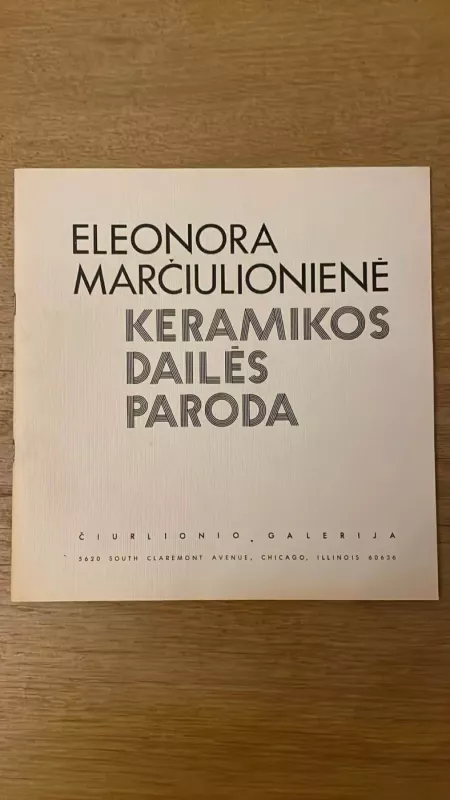 Keramikos dailės paroda - Eleonora Marčiulionienė, knyga 2