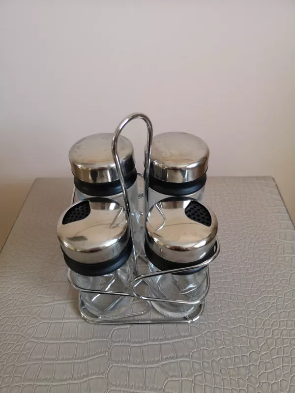 4 dalių stiklinių indelių rinkinys prieskoniams - , namai ir interjeras 5