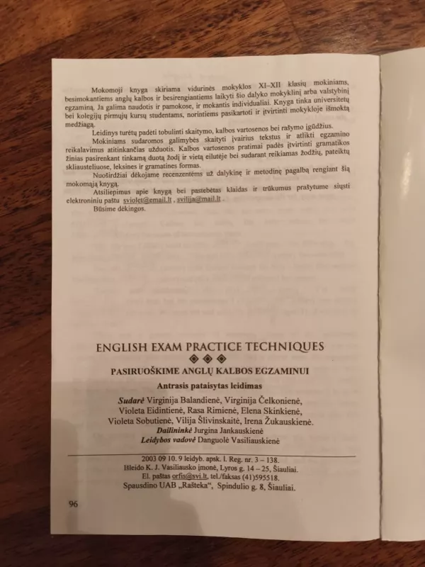 English exam practice techniques - Autorių kolektyvas , knyga 4