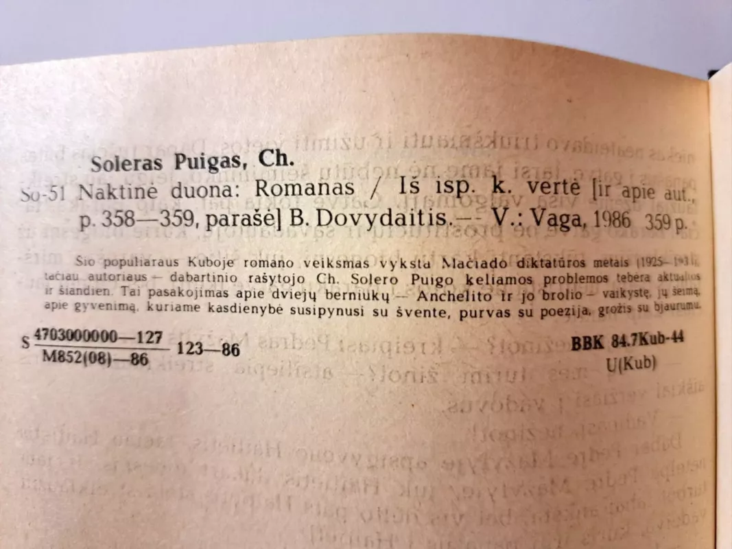 Naktinė duona - Chosė Soleras Puigas, knyga 3