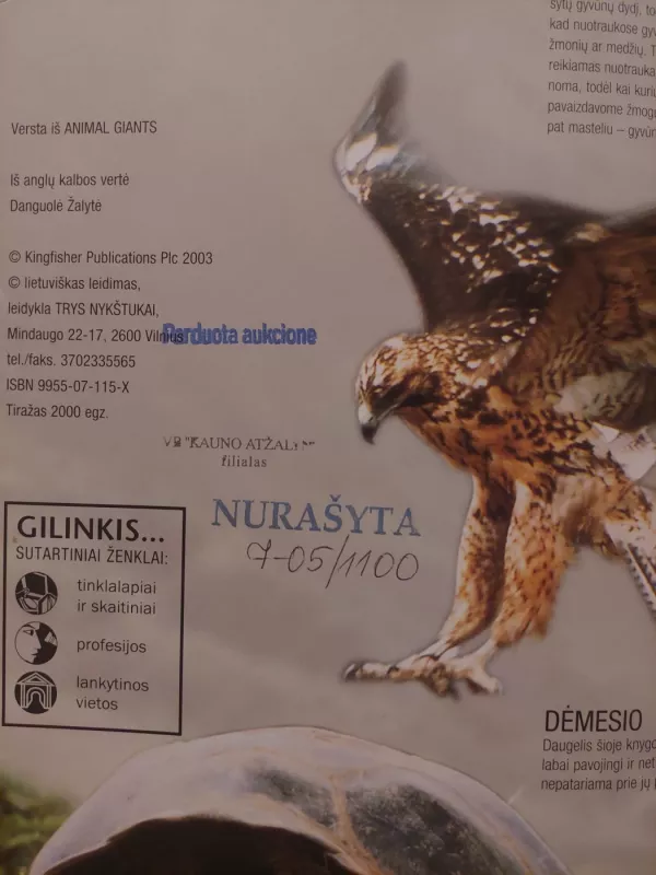 Gyvūnai milžinai - Barbara Taylor, knyga 3