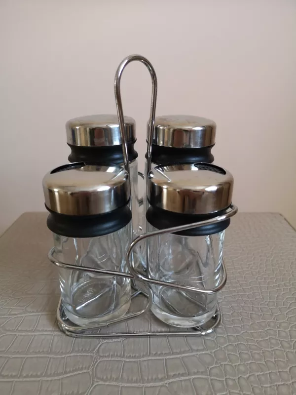 4 dalių stiklinių indelių rinkinys prieskoniams - , namai ir interjeras 2