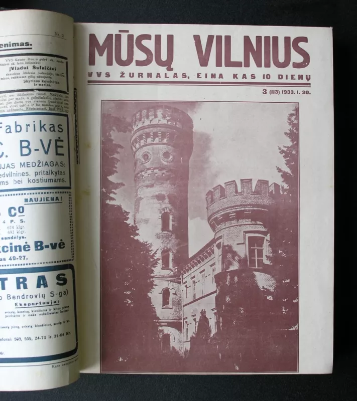 Mūsų Vilnius 1933 - Redaktorius: Vincus Uždavinys, knyga 3